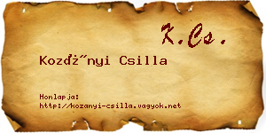 Kozányi Csilla névjegykártya